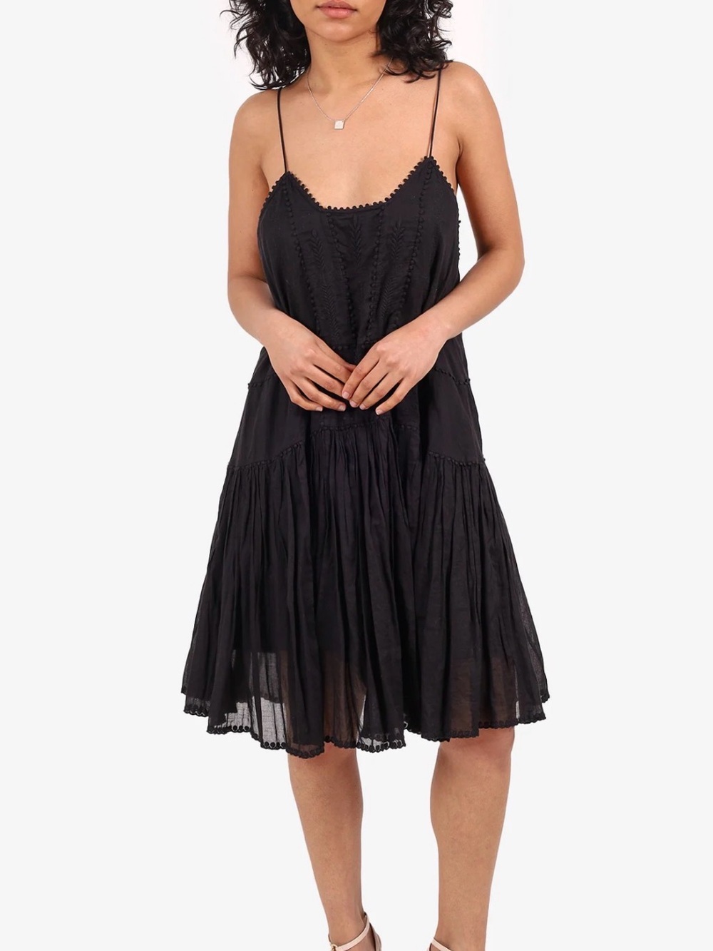 Black Spaghetti Strap Tiered Sundress